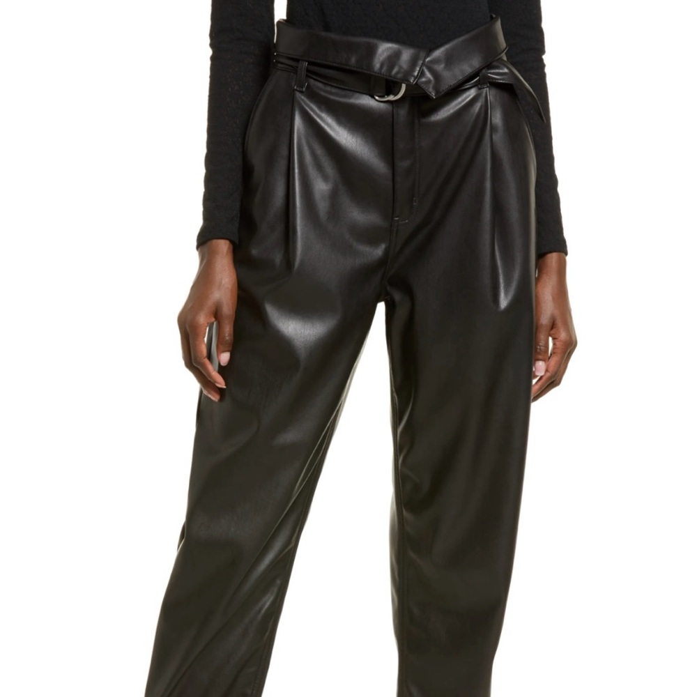 Faux Black Leather Trousers
